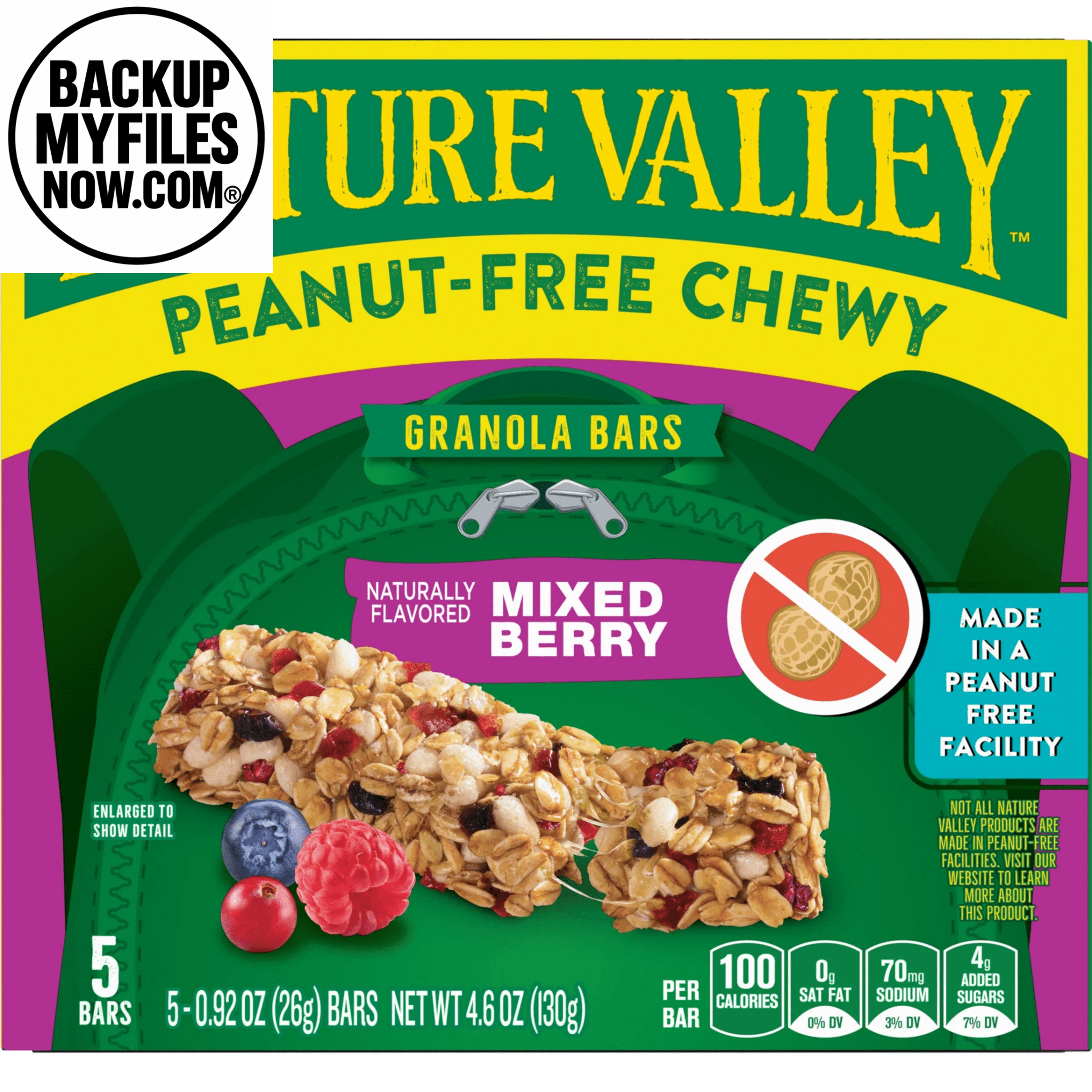 Nature Valley Peanut - Free Chewy Granola Bars, Mixed Berry, 5 Bars, 4.6 Oz - BACKUPMYFILESNOW.COM®