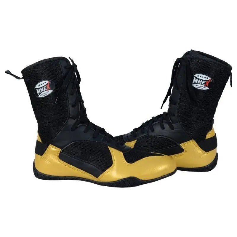 Men's wrestling shoes by MNEX PRO FIGHTING LIMITED, designed for boxing, Muay Thai, kickboxing, and martial arts sparring.