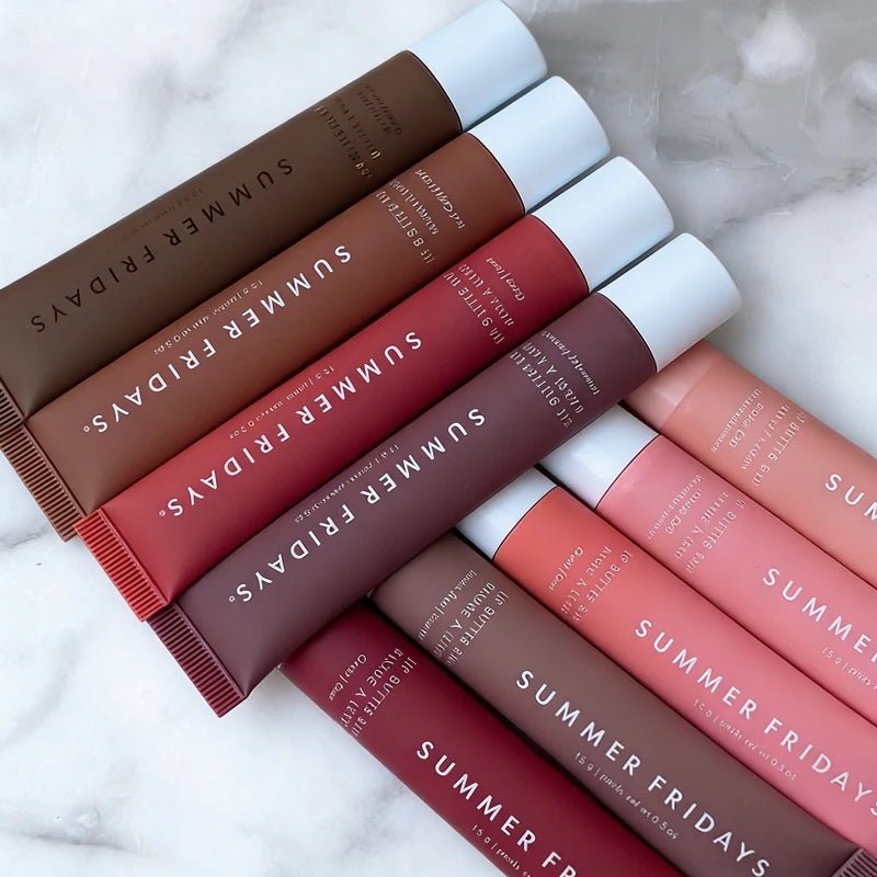 NEW Summer Fridays Mini Lip Gloss Set Vanilla Beige Lip Balm Long Lasting Moisturizing Smooth Soft Tube Makeup Lip Care Suit - BACKUPMYFILESNOW.COM®