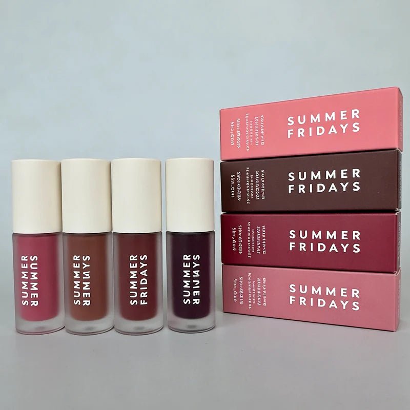 NEW Summer Fridays Mini Lip Gloss Set Vanilla Beige Lip Balm Long Lasting Moisturizing Smooth Soft Tube Makeup Lip Care Suit - BACKUPMYFILESNOW.COM®
