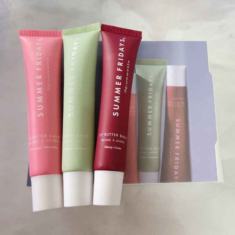 NEW Summer Fridays Mini Lip Gloss Set Vanilla Beige Lip Balm Long Lasting Moisturizing Smooth Soft Tube Makeup Lip Care Suit - BACKUPMYFILESNOW.COM®