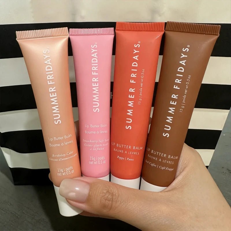 NEW Summer Fridays Mini Lip Gloss Set Vanilla Beige Lip Balm Long Lasting Moisturizing Smooth Soft Tube Makeup Lip Care Suit - BACKUPMYFILESNOW.COM®