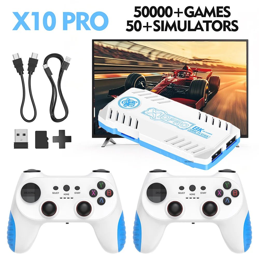 New TV Game Console 128G Built In 50000 Retro Games 50 Emulators Videojuegos Consola Dual Wireless Gamepad X10 Pro Game Stick 4K - BACKUPMYFILESNOW