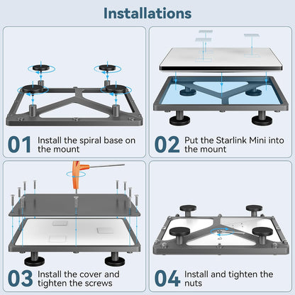 Nogoal Starlink Mini Magnetic Mount in silver with protective cover, suitable for RV, truck, boat, camping, and off-road use.