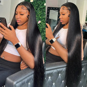 NOLLIPOPCO 32 Inch 13x6 Lace Front Wigs Human Hair HD Straight Lace Front Wigs Human Hair Pre Plucked 180% Density 12A Human Hair Lace Front Wigs Glueless Wigs Human Hair for Black Women.