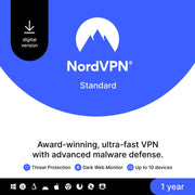 NordVPN Standard, 10 Devices, 1 - Year, VPN & Cybersecurity, Digital Code - BACKUPMYFILESNOW