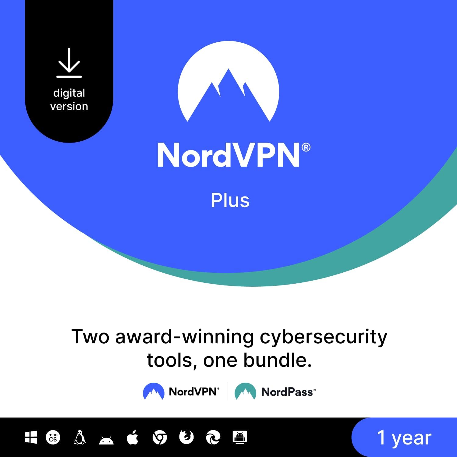 NordVPN Standard, 10 Devices, 1 - Year, VPN & Cybersecurity, Digital Code - BACKUPMYFILESNOW