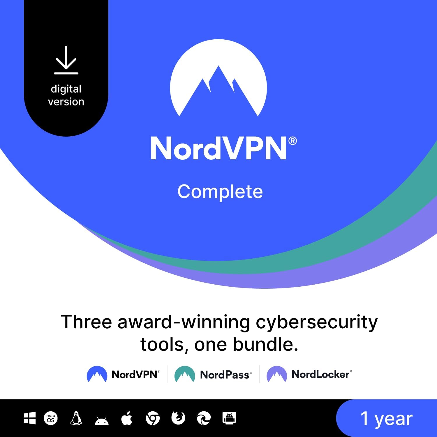 NordVPN Standard, 10 Devices, 1 - Year, VPN & Cybersecurity, Digital Code - BACKUPMYFILESNOW