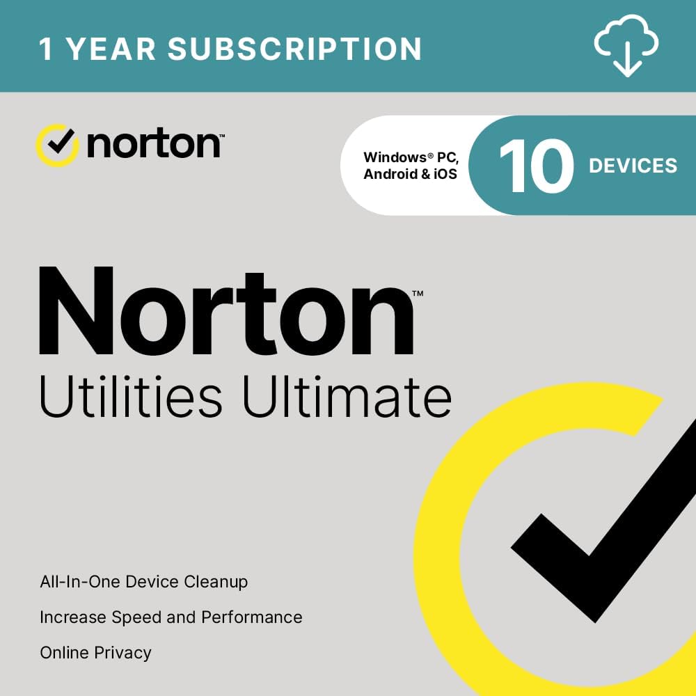 Norton Utilities Ultimate for 10 Devices, Keep your devices running like new - for Windows PC, Android and iOS (Download) - BACKUPMYFILESNOW