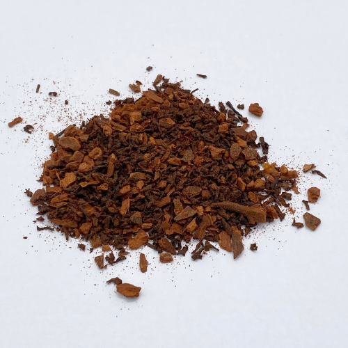 Loose leaf Fiery Cinnamon Spice Black Tea by Novel Tea Book Shop with rich cinnamon and spicy aroma.