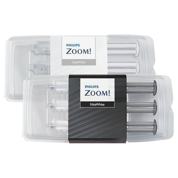 Smilox Discus Nite and Day White ACP bleaching bundle with whitening trays and gels for teeth whitening.