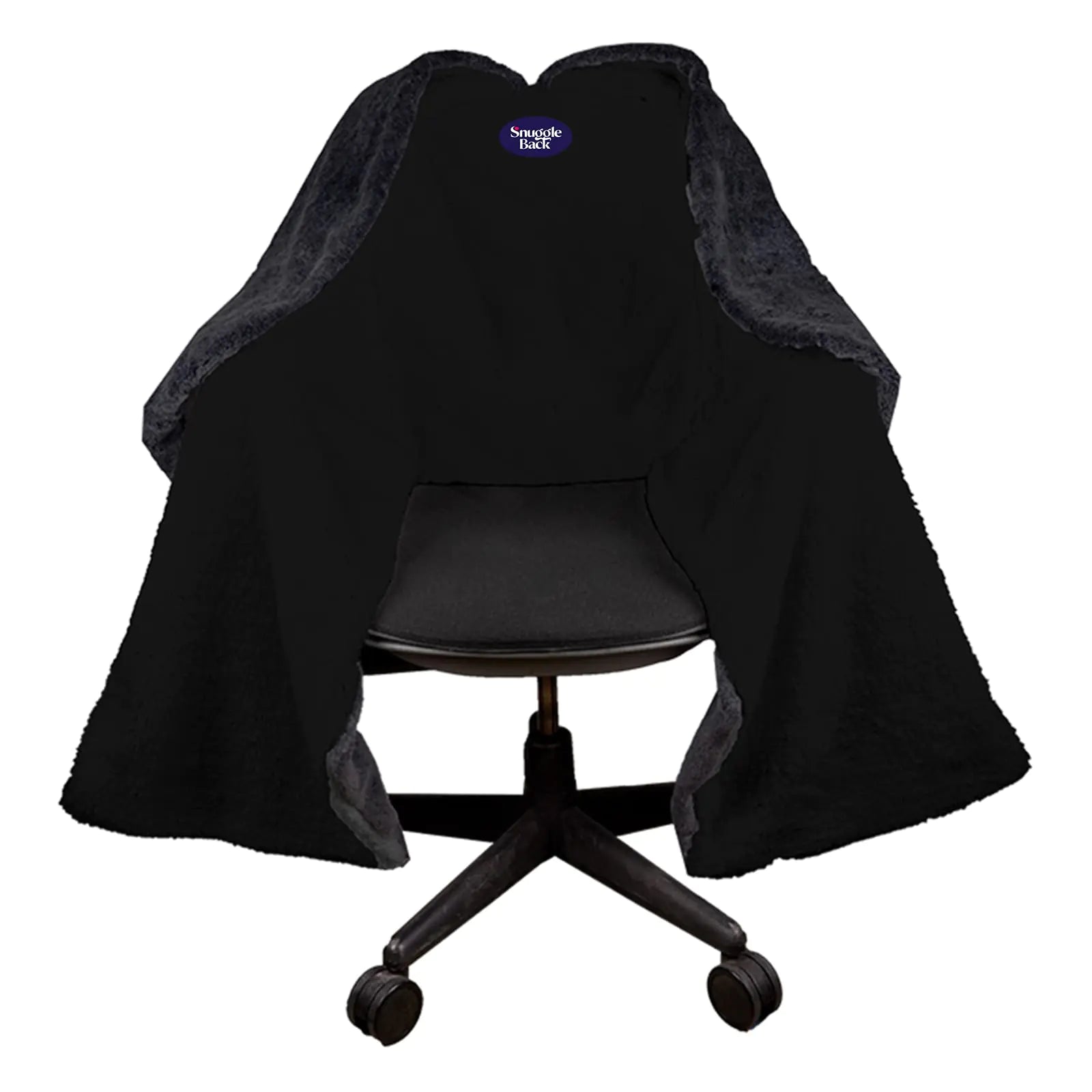 The Original Office Chair Blanket by SnuggleBack; Cozy Comfy Office Desk Chair Wrap Attaches for Convenient Heat and Hands-Free. Stay Warm In The Winter or Summer. Gray Faux Fur with Sherpa Fleece