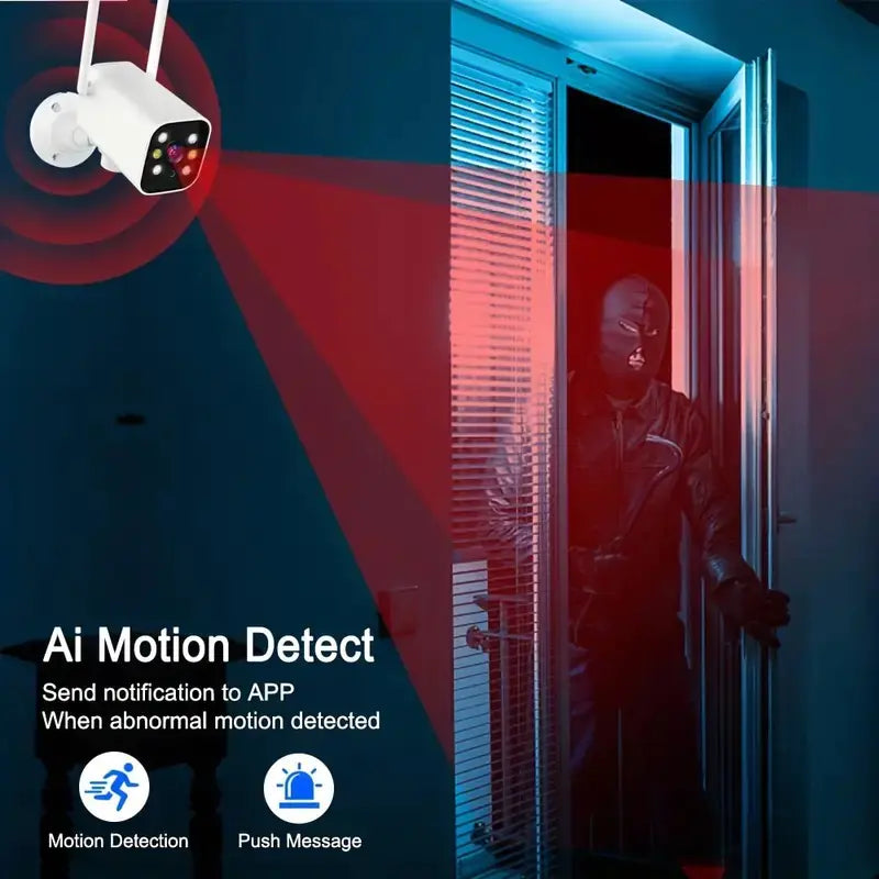 1080p Wifi PTZ Outdoor Security Camera with AI Detection