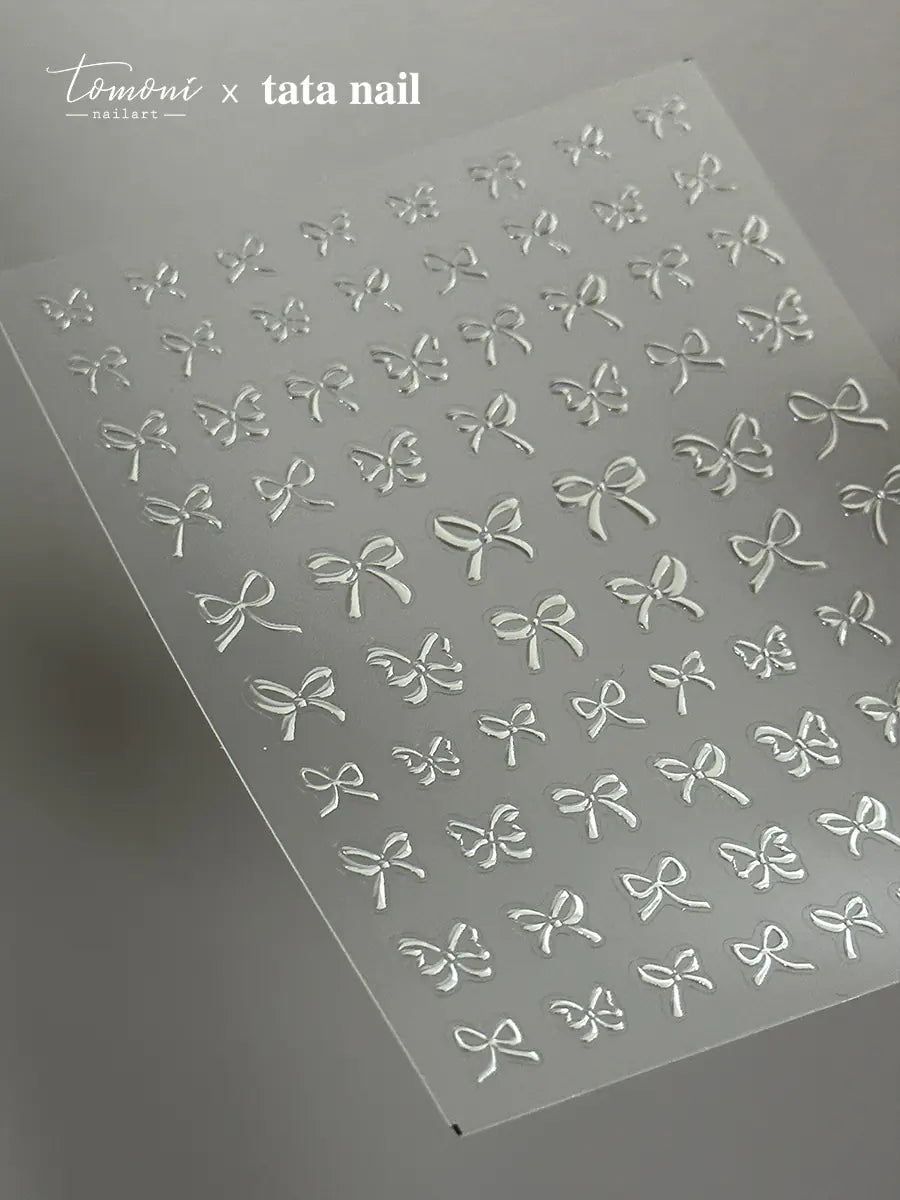 New Crystal Bow Nail Stickers with Elegant Lines