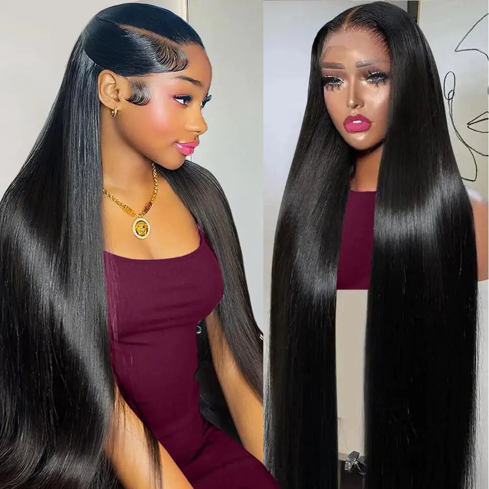 Oiosir 28 Inch Lace Front Wigs Human Hair 200 Density 13x4 HD Lace Front Wigs Human Hair Pre Plucked Glueless Wigs Human Hair for Women Straight Lace Frontal Wigs Human Hair Natural Color - BACKUPMYFILESNOW