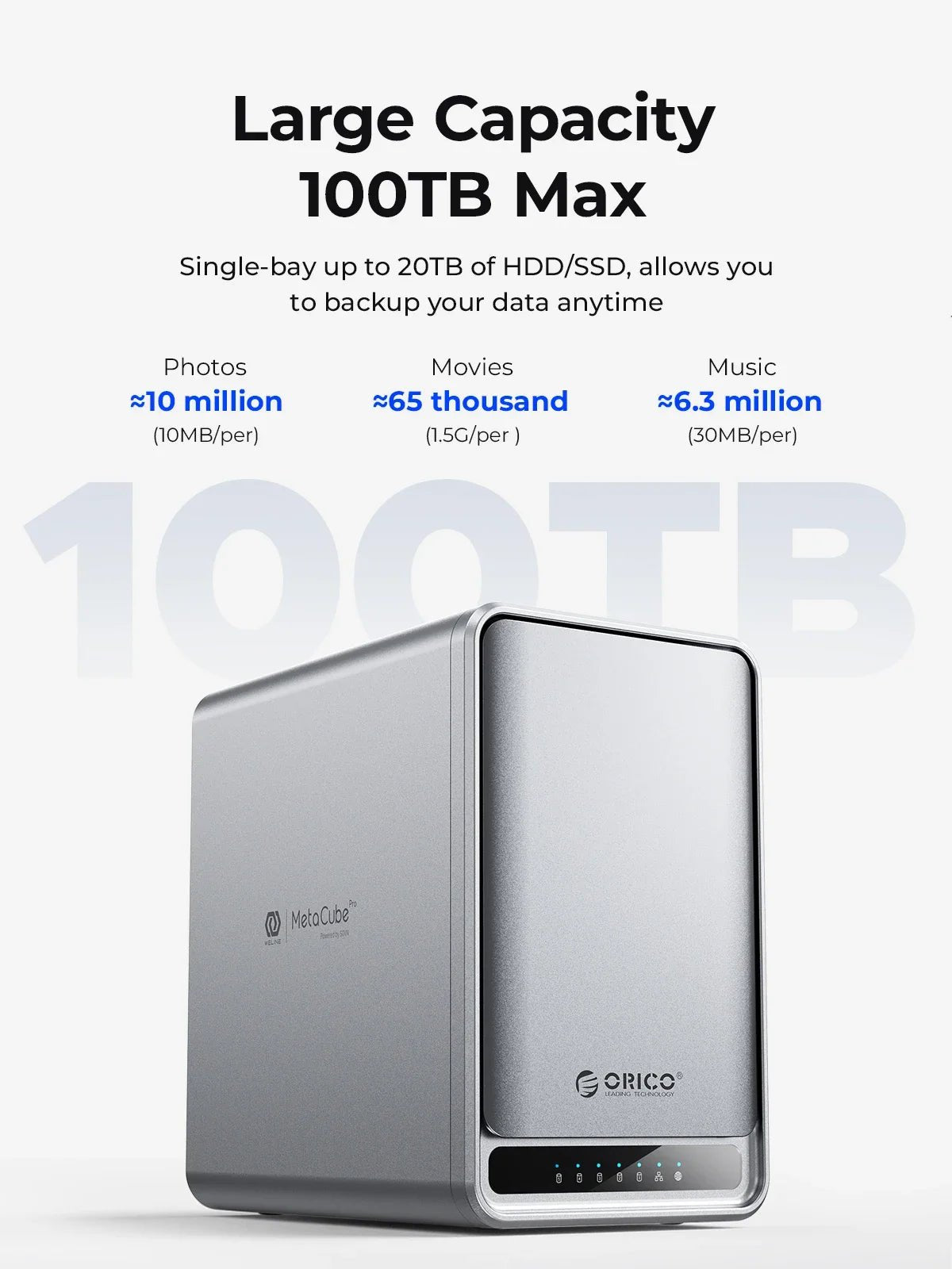 ORICO NAS Storage 2/5 Bay Personal Cloud Network Storage External Hd Case Supports Remote Access,Shared Data, for Pc Case RAID - BACKUPMYFILESNOW