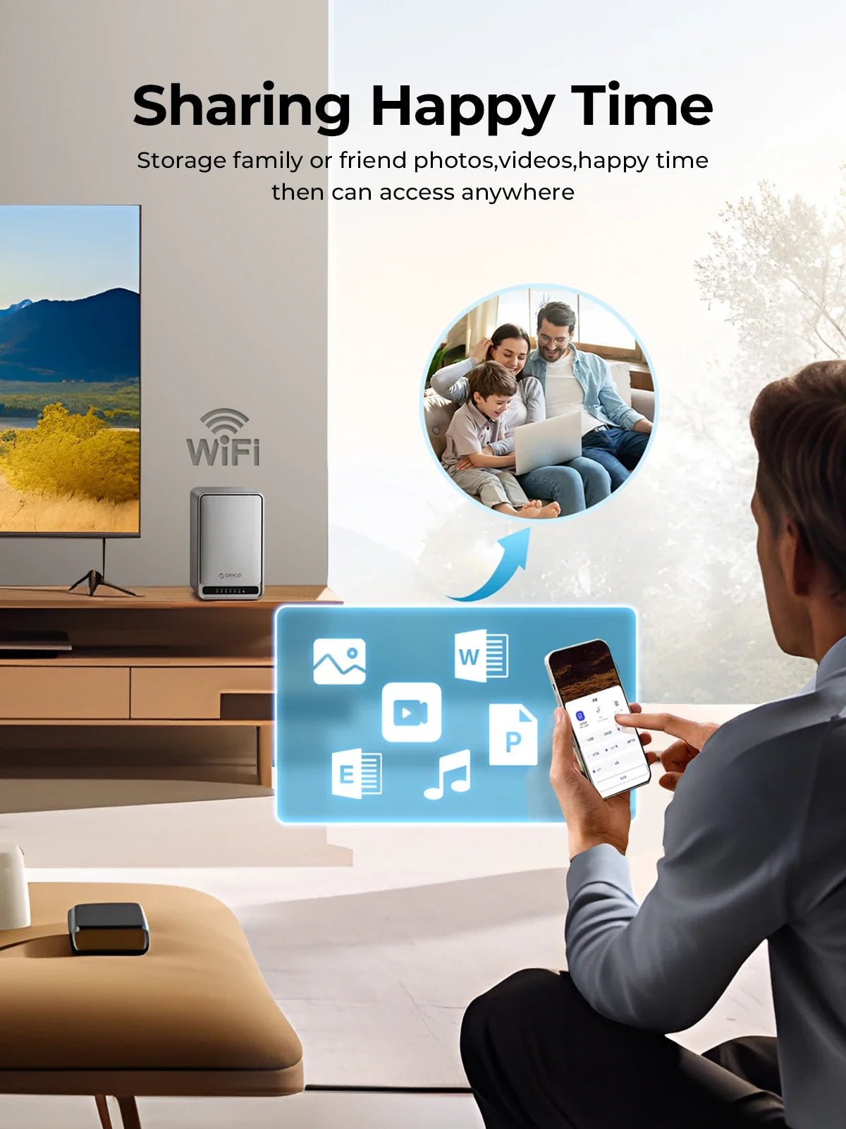 ORICO NAS Storage 2/5 Bay Personal Cloud Network Storage External Hd Case Supports Remote Access,Shared Data, for Pc Case RAID - BACKUPMYFILESNOW