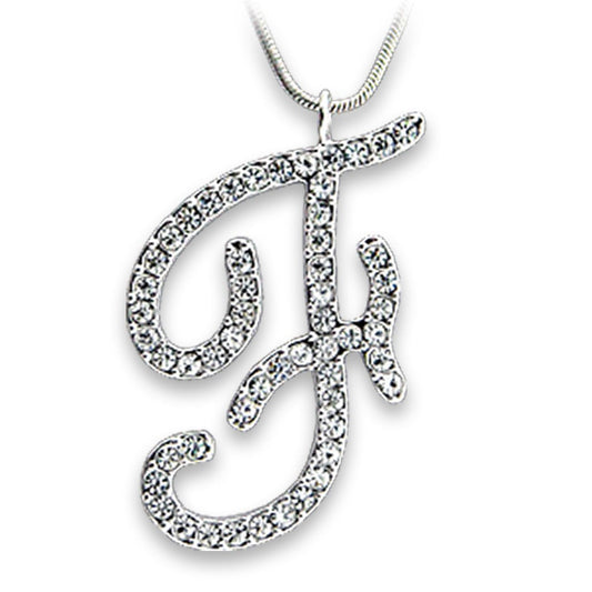 Rhodium brass pendant with top grade clear crystal from Alamode, featuring a polished silver-tone finish and elegant design.