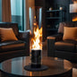 Outdoor 17-inch JHY DESIGN bio ethanol ventless fireplace with clean-burning gel and ethanol flames for cozy outdoor ambiance.