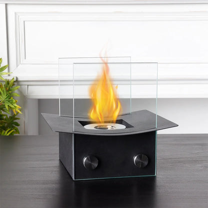 Outdoor 8-inch portable tabletop fireplace by JHY DESIGN, gel and ethanol fire bowl for ambiance and warmth.