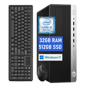 HP ProDesk 600G5 SFF Desktop Computer PC 600G5 Computer i5-9th Processor 32GB RAM 512GB Solid State Drive RGB Keyboard WiFi Windows 11pro (Renewed)