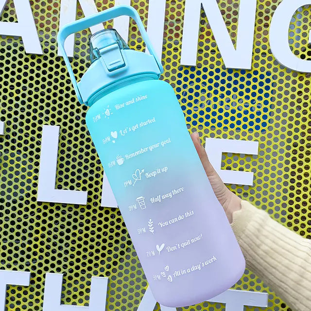 Inspirational Sports Water Bottle with Stickers, Portable
