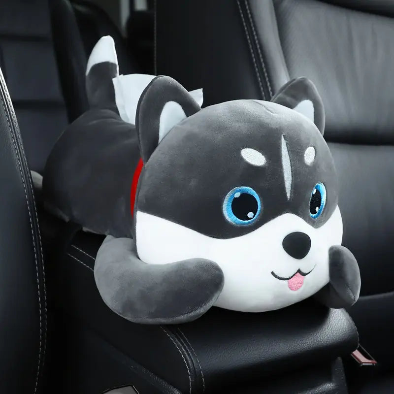 Cute Plush Car Armrest Tissue Box Holder