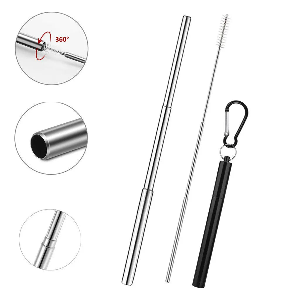 Portable Stainless Steel Telescopic Straw