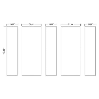 Ready to Assemble Wall Molding Package - 5 Vertical Frames | Easy Installation