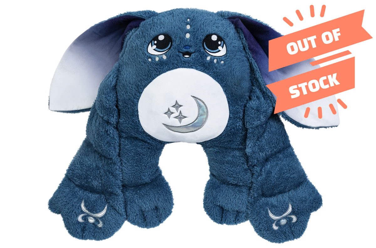 Moon Pals Orion 5lb Hugger Plush toy with soft, cuddly fabric and detailed star-themed design, perfect for comforting hugs.