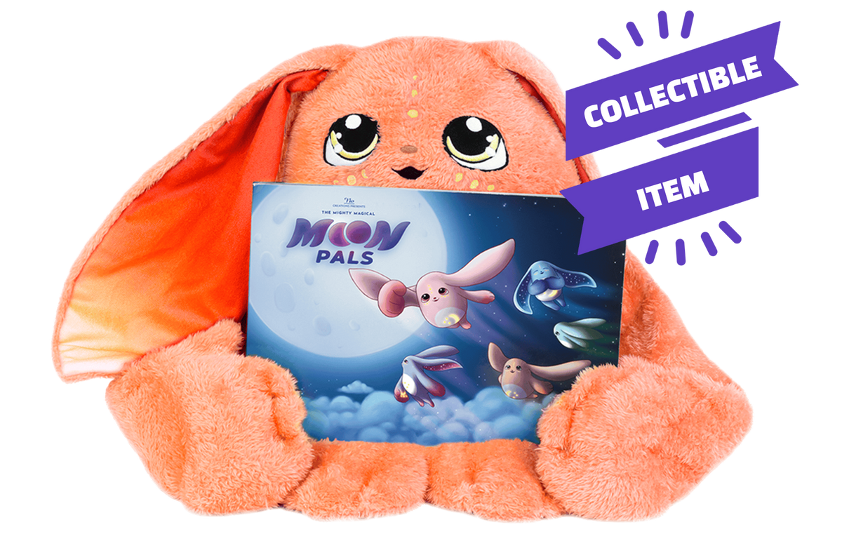 Moon Pals Nova 5lb Hugger Plush toy showing a soft, cuddly plush with a friendly moon character design.