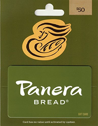 Panera Bread $25 physical gift card showing Panera logo and classic design for gift giving.