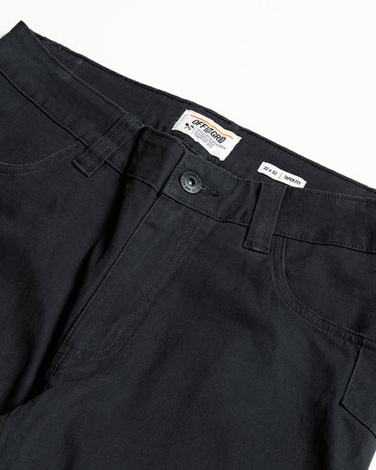 Off The Grid Surplus Trailblazer Taper Fit Pants in vintage black, showing the slim-fit design and durable fabric.