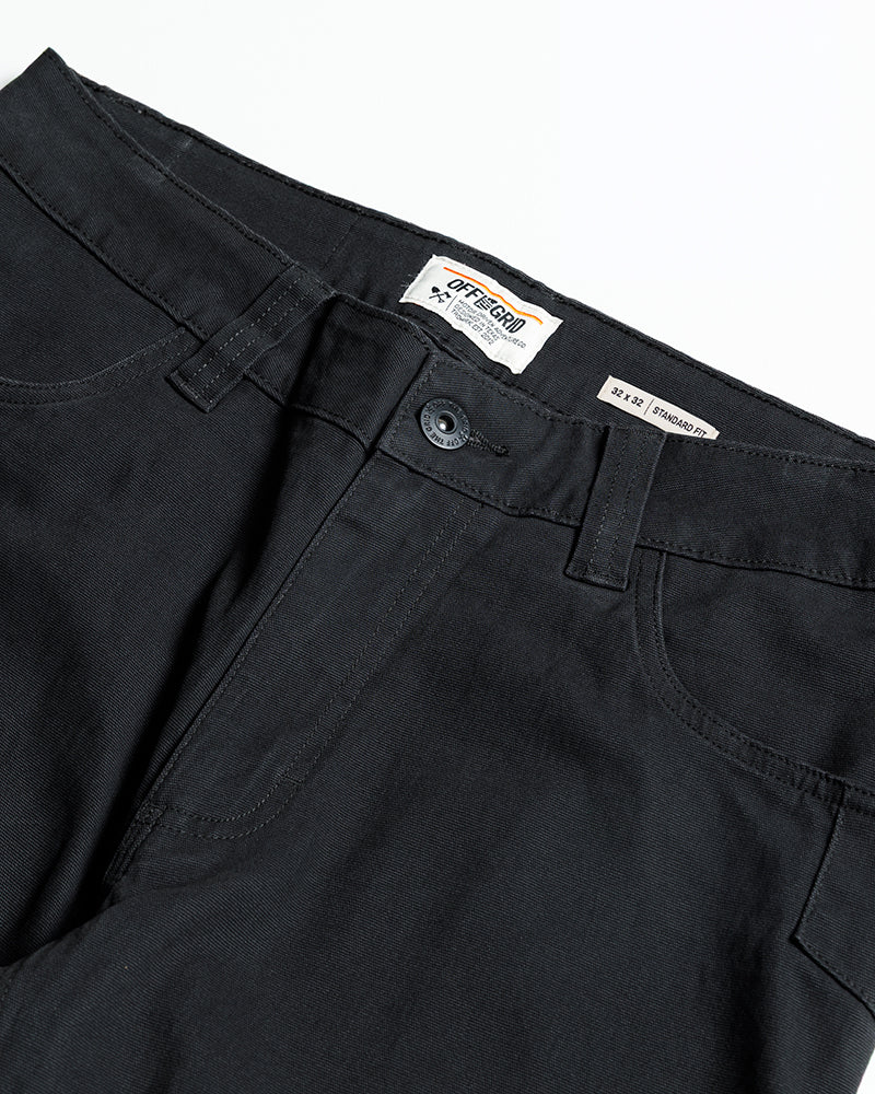 Off The Grid Surplus Trailblazer Standard Fit Pants in vintage black, showing the black pants with tailored fit and durable fabric.
