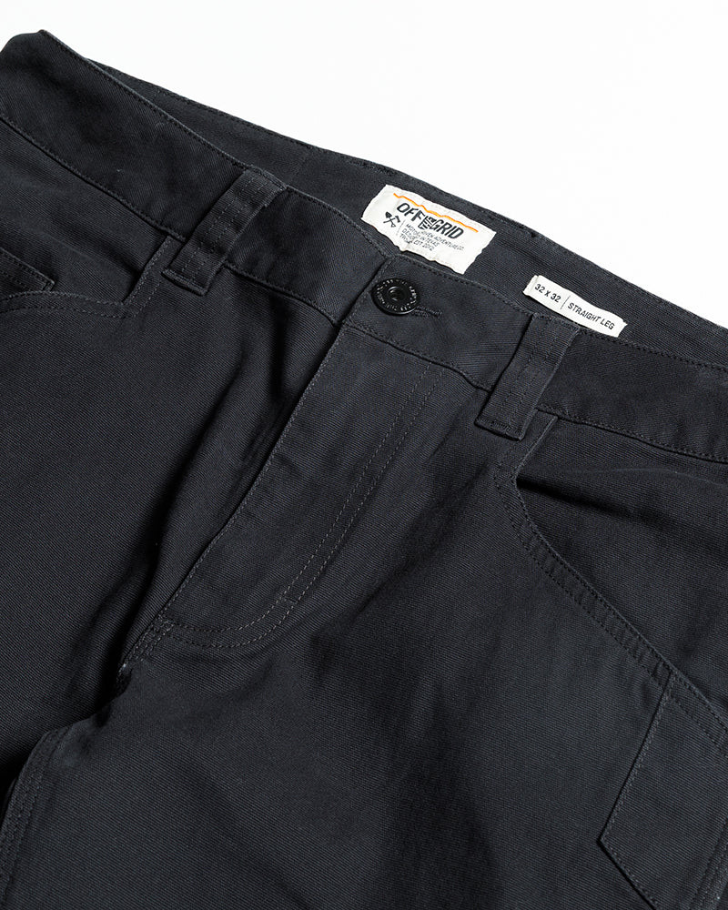 Black hardened double knee pants from Off The Grid Surplus, featuring durable fabric and reinforced knees for rugged workwear.