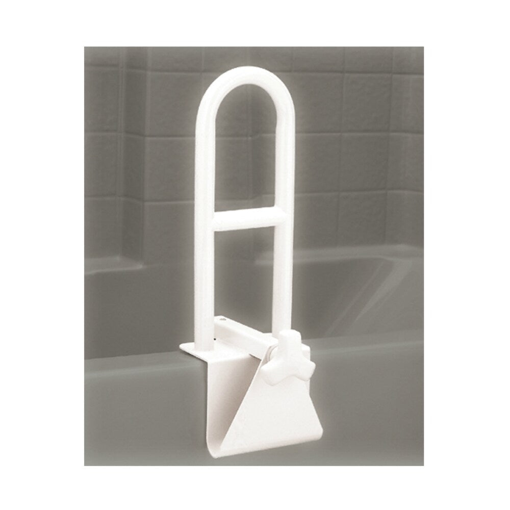 Heavy-duty Nova Ortho-med tub grab bar in powder white, designed for accessibility, model 8220-R, by Pasteur Pharmacy.