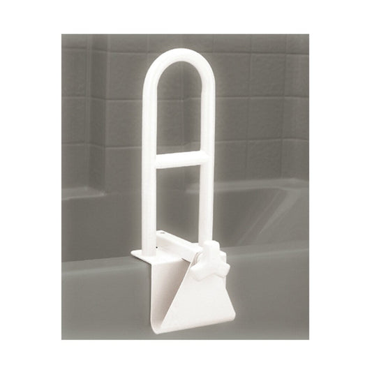 Heavy-duty Nova Ortho-med tub grab bar in powder white, designed for accessibility, model 8220-R, by Pasteur Pharmacy.