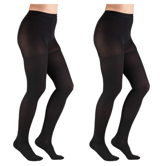 Black MD SRG 20-30mmHg compression knee sleeve accessory by Pasteur Pharmacy, size large, shown on a model's knee.