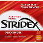 Alcohol-free Stridex acne treatment soft touch pads by Pasteur Pharmacy for effective acne medication and skin cleansing.