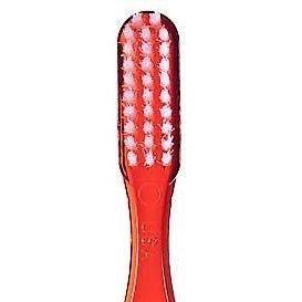 Pasteur Pharmacy POH #7 adult toothbrush with 3-row soft bristles in assorted colors, designed for gentle cleaning.