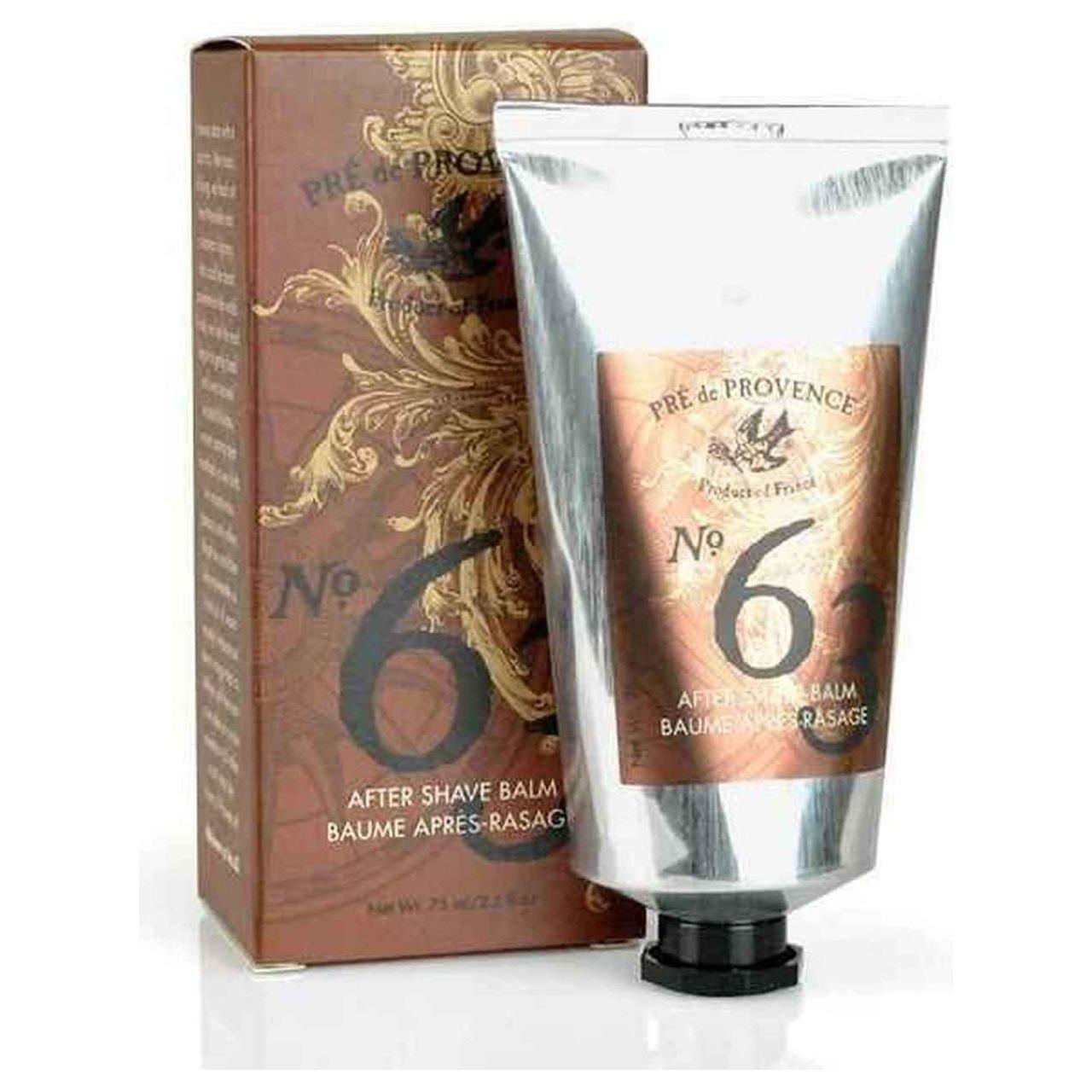 Pre De Provence No.63 After Shave Balm by Pasteur Pharmacy, 2.5 oz bottle with elegant label and clear cap.