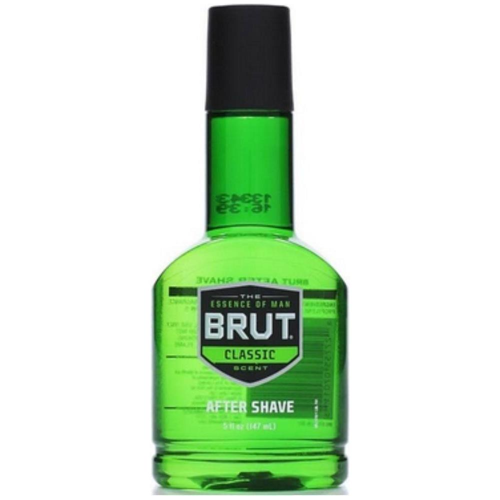 Brut After Shave Classic in a 5 oz bottle, moisturizing after shave for men with a classic scent.