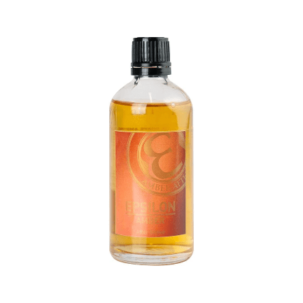 Epsilon Amber after shave bottle from Pasteur Pharmacy, 100ml with amber-colored liquid in a clear glass bottle