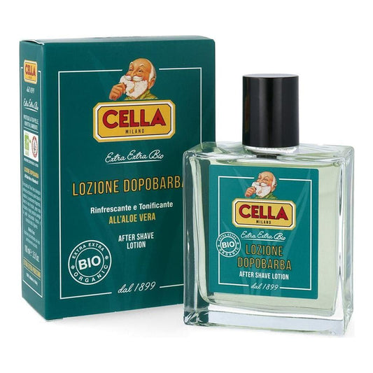 Cella Organic After Shave Lotion with Aloe Vera in 100ml bottle, soothing skincare product by Pasteur Pharmacy