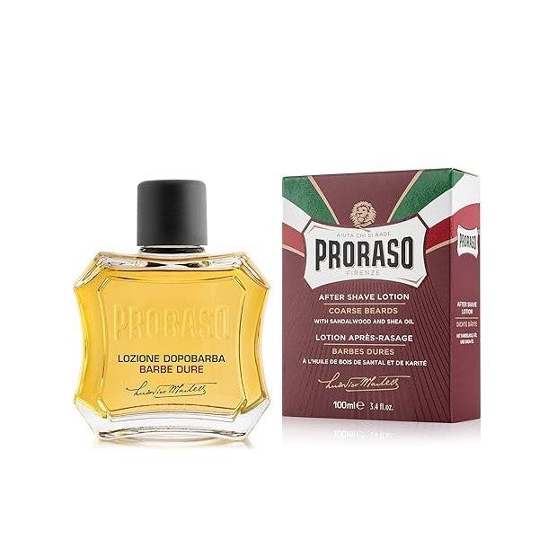 Proraso After Shave Lotion with Sandalwood and Shea Oil, 3.4 oz, nourishing after shave for smooth skin