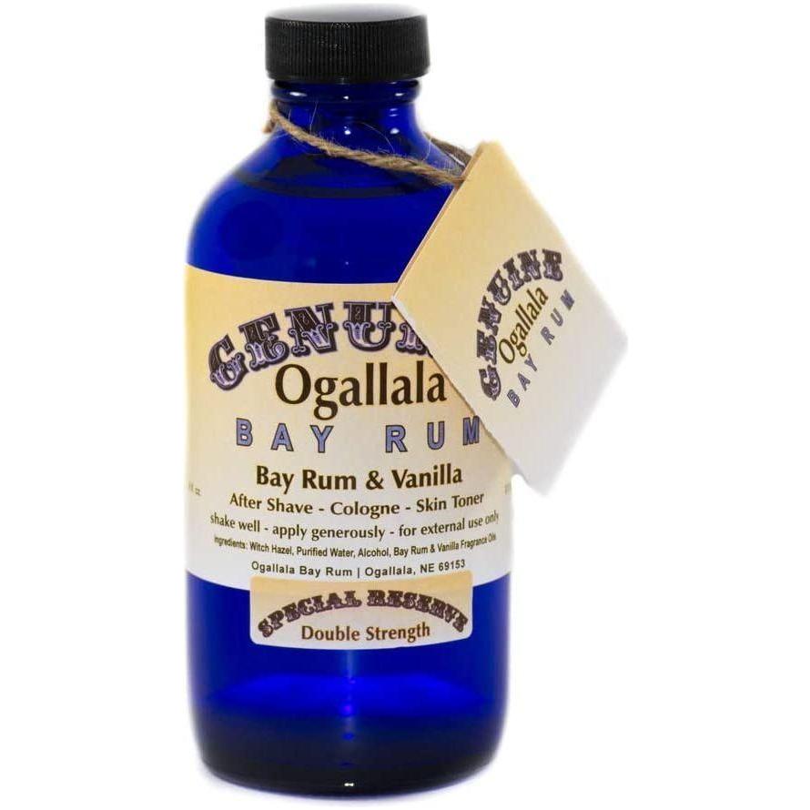 Pasteur Pharmacy Ogallala Bay Rum & Vanilla Double Strength Pre-Shave After Shave and Skin Toner, 8 oz bottle.
