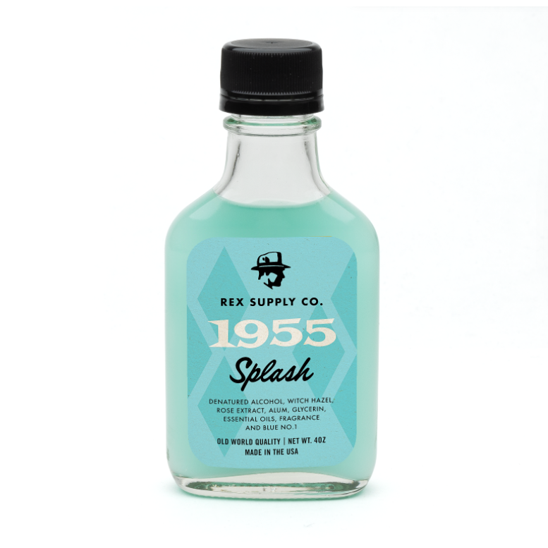 Rex Supply Co. 1955 Old World After Shave Splash in a 4 oz bottle, classic after shave splash with vintage-inspired packaging