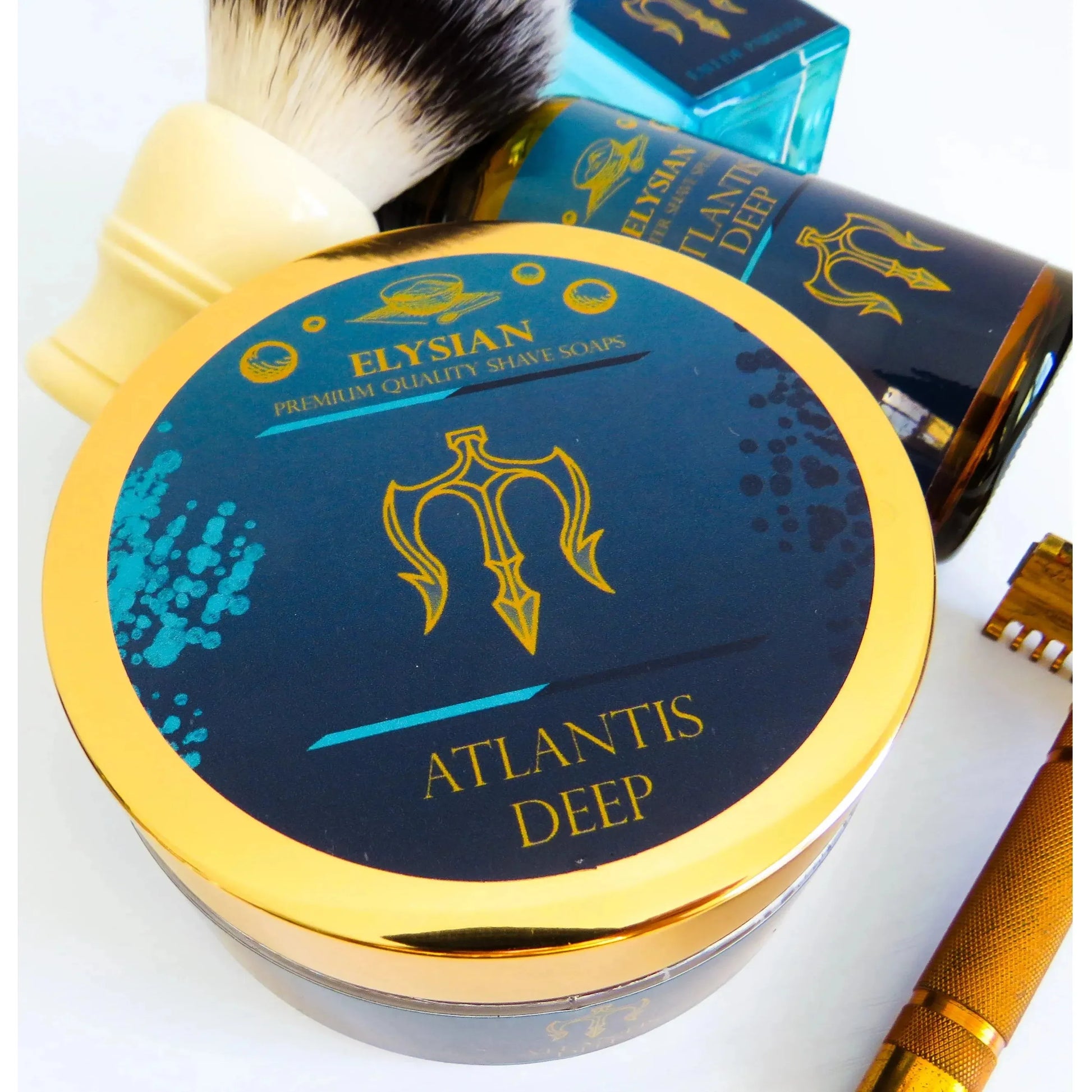 Elysian Atlantis Deep Collection after shave splash by Pasteur Pharmacy, 4 oz bottle with a sleek design and refreshing scent.