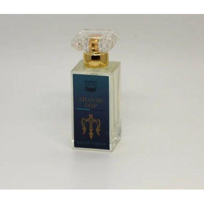 Elysian Atlantis Deep Collection after shave splash by Pasteur Pharmacy in a 4 oz bottle, with a clear, refreshing liquid inside.