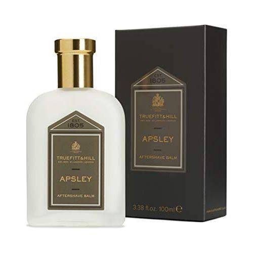 Truefitt & Hill Apsley aftershave balm in a 3.38 oz jar, featuring a smooth, soothing cream for post-shave skin care.